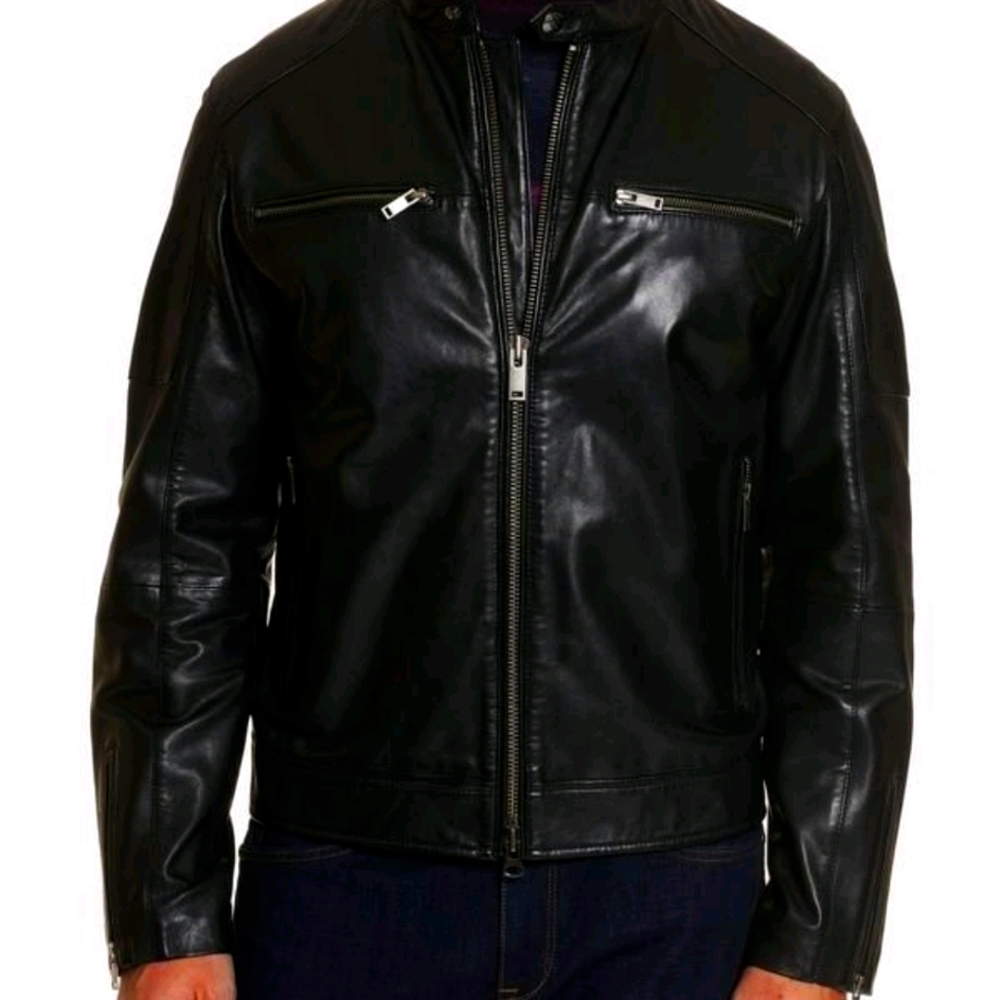 Robert Graham Moto Leather Jacket